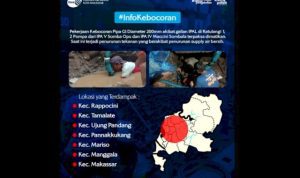 Akibat Kebocoran Pipa GL karena Galian IPAL di Ratulangi, Suplai Air Bersih di 7 Kecamatan dikota Makassar Terganggu