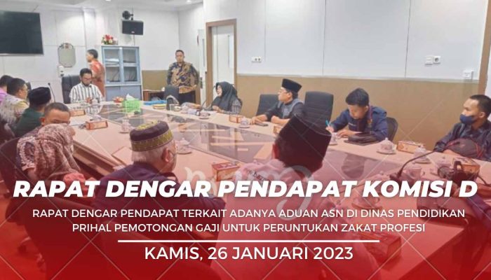 Gelar RDP, Komisi D undang Kepala Dinas Pendidikan dan Baznas Kota Makassar. Begini Pembahasannya