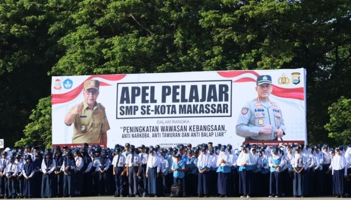 5000 Pelajar se-Kota Makassar Hadir Apel Pelajar yang Digelar Pemerintah Kota Makassar Bersama TNI/Polri